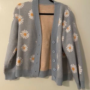 Blue floral cardigan - never worn